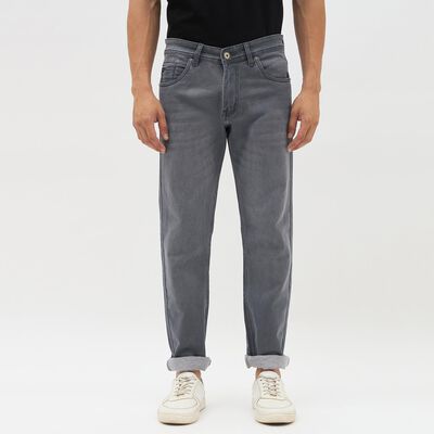 Men's Stonewashed Grey Slim Fit Jeans