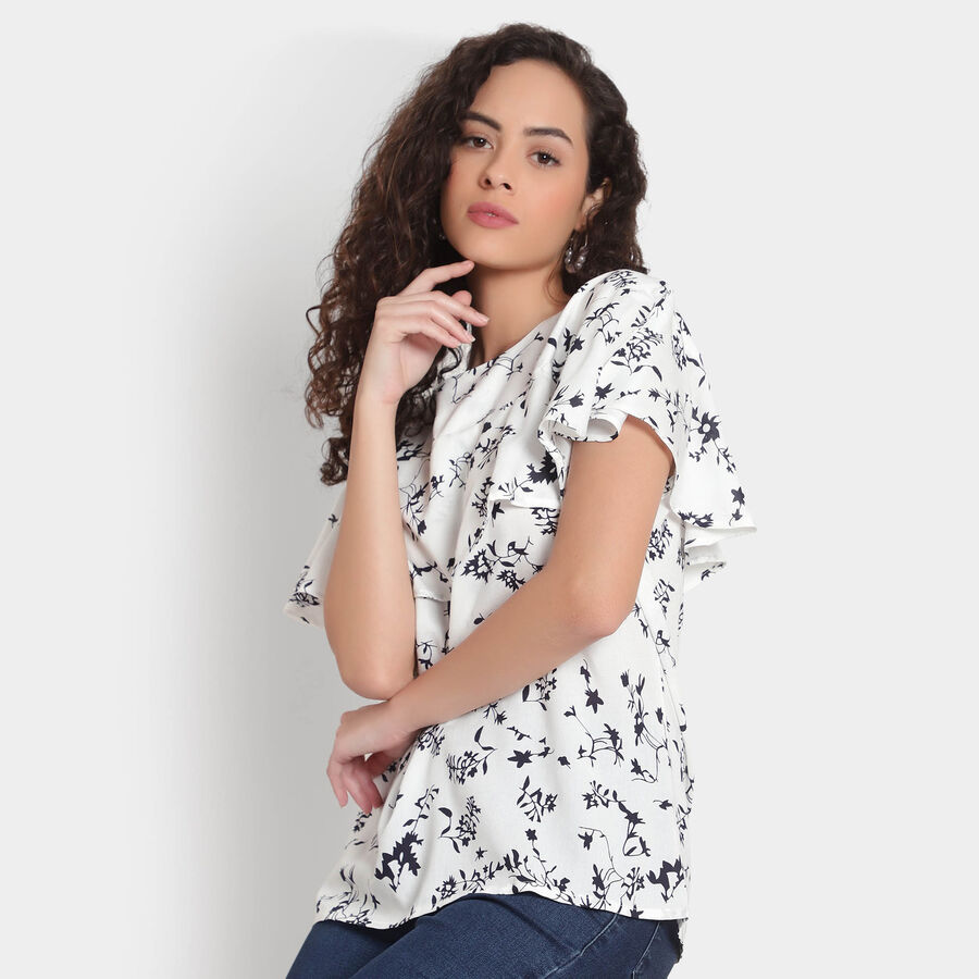 Printed Top, White, large image number null