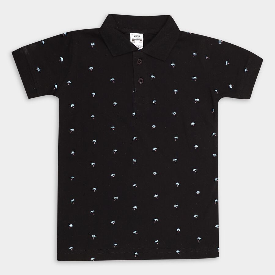 Boy's Cotton Half Sleeves T-Shirt, Navy Blue, large image number null