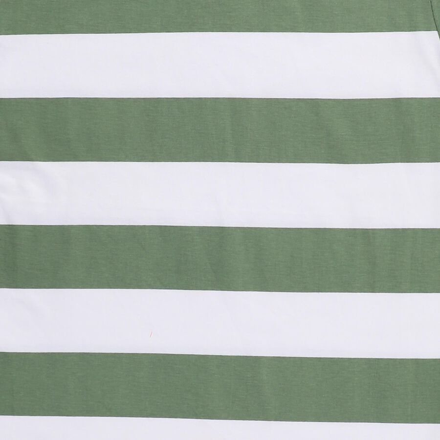 Boys Green Cotton Round Neck Adventure Printed T-Shirt, गहरा हरा, large