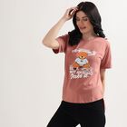 Ladies' Round Neck T-Shirt, गुलाबी, small image number null