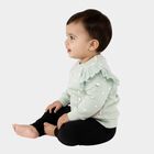 Infants Light Sage Green Cotton Crew Neck Lace Sleeve Sweatshirt, Light Green, small image number null