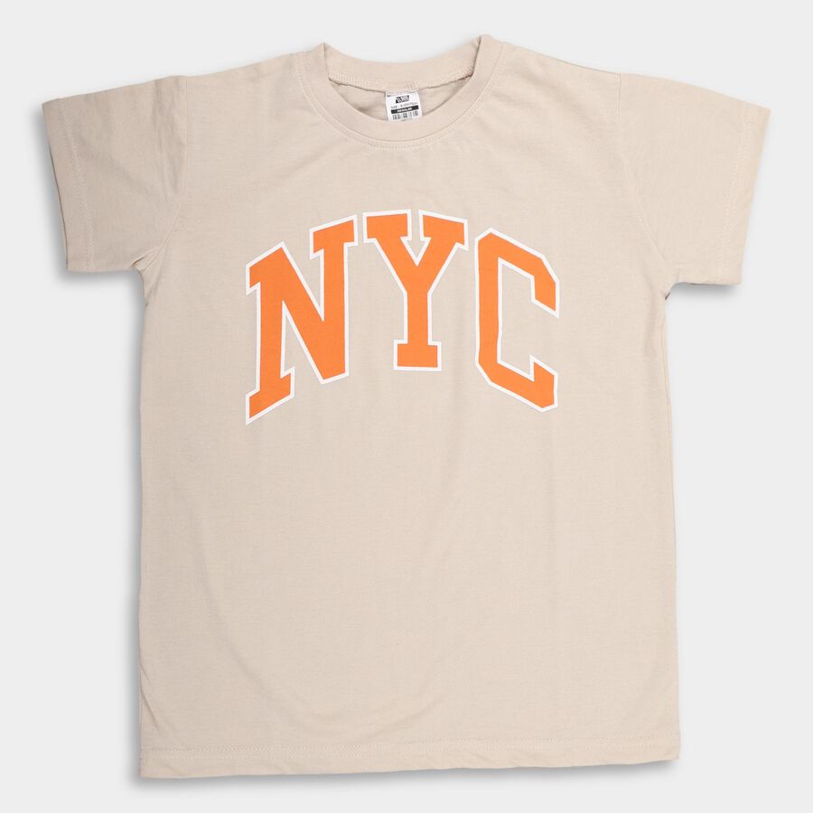 Boys' Half Sleeves T-Shirt , Beige, large image number null