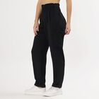 Women's Black Regular Fit Solid Track Pants, Black, small
