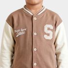 Boys' Beige Round Neck Applique Baba Suit, Beige, small