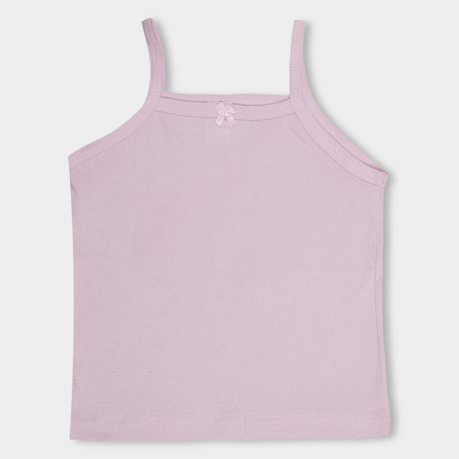 Girls' Soft Lavender Purple and Pale Peach Cotton Spaghetti Neck Casual Camisole Set, Lilac, large image number null