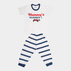 Boys Cotton Night Suit, Melange Light Grey, small image number null