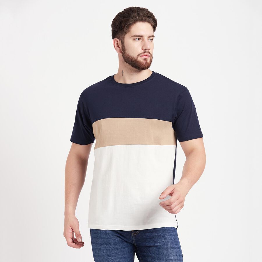 Cotton Round Neck T-Shirt, White, large image number null
