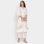 Ladies' Kurta Pyjama Set with Dupatta, ऑफ व्हाइट, small image number null