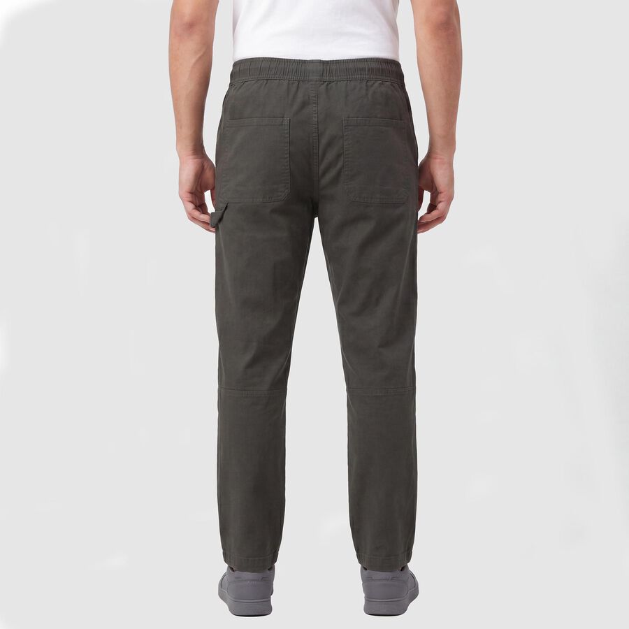 Men's Dark Green Slim Fit Casual Trousers, गहरा हरा, large