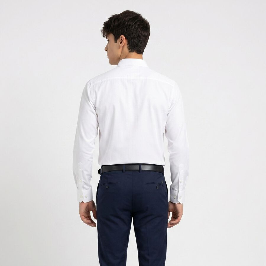 Men's White Regular Fit Formal Shirt, सफ़ेद, large