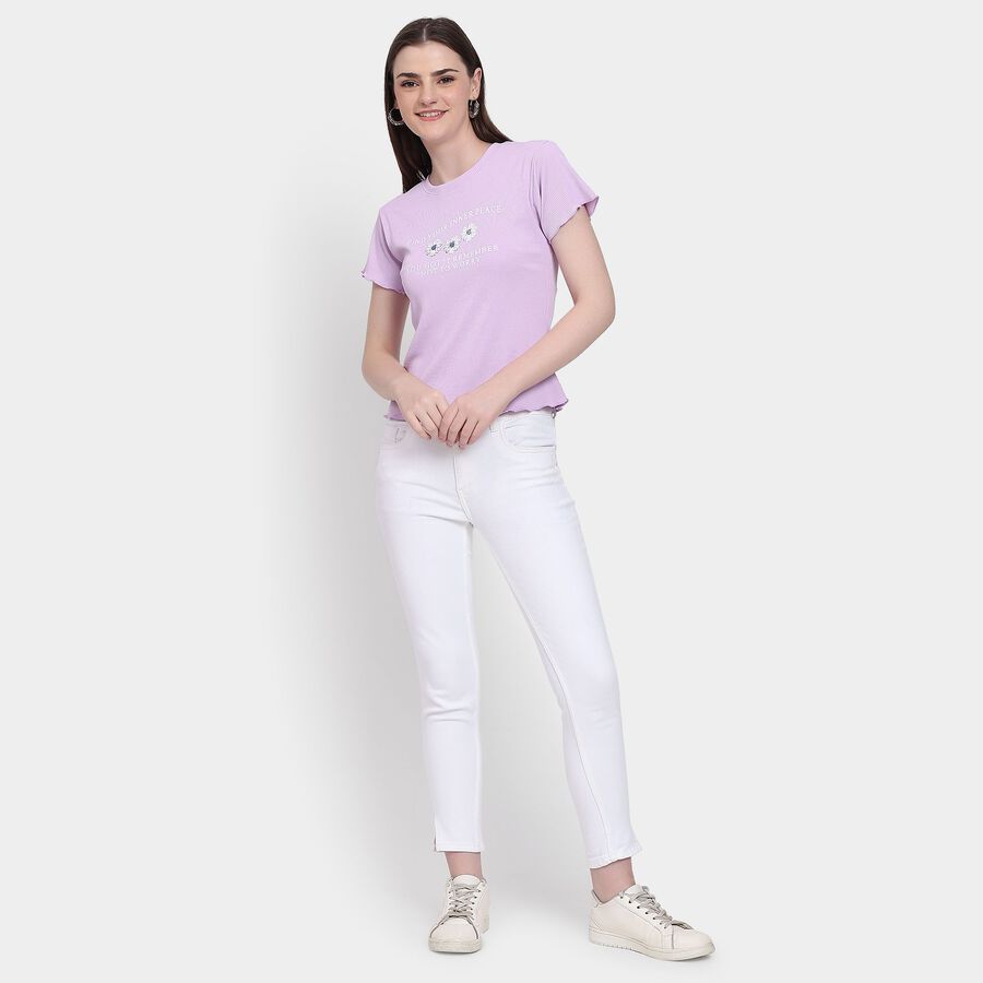 Ladies' Round Neck T-Shirt, Lilac, large image number null