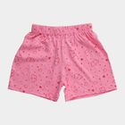 Girls' Pink Regular Fit Printed Shorts, हल्का गुलाबी, small