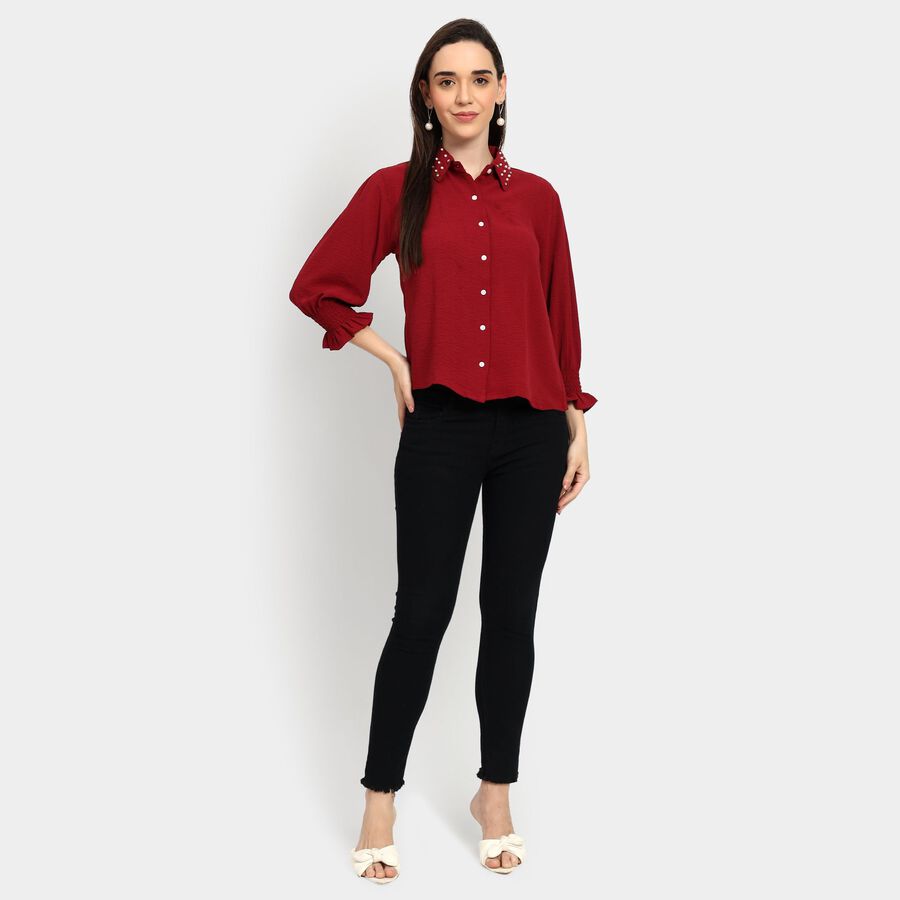 Ladies' Shirt, Maroon, large image number null