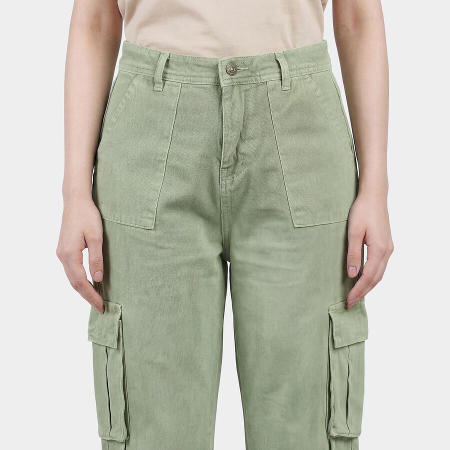 Women's Green Straight Fit High-Rise Jeans, हरा, large