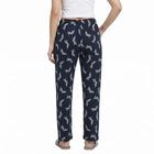 Women's Navy Blue Straight Fit Animal Printed Pyjama, Navy Blue, small