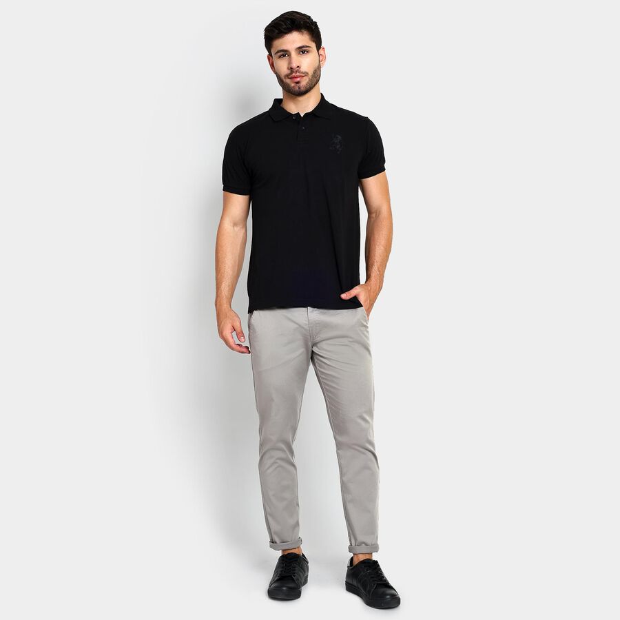 Men's Collared Half Sleeves T-Shirt , Black, large image number null