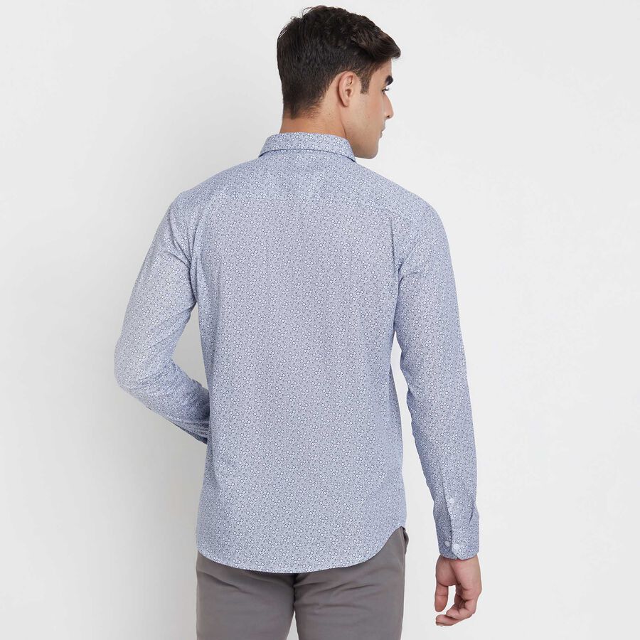 Printed Cotton Casual Shirt, White, large image number null