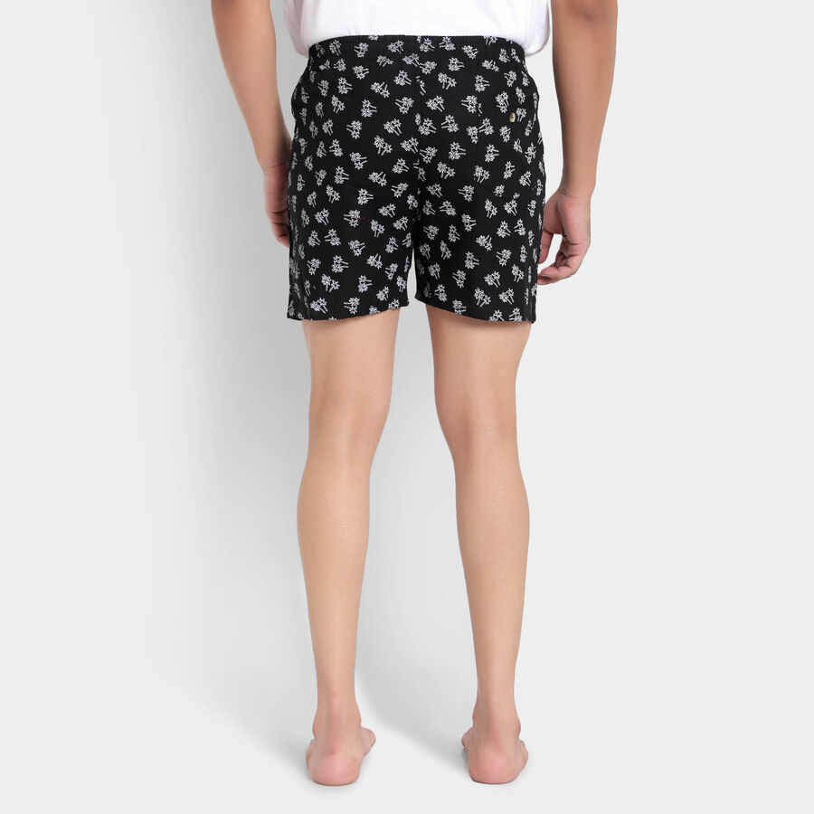 Cotton Printed Inner Elastic Boxers, Black, large image number null