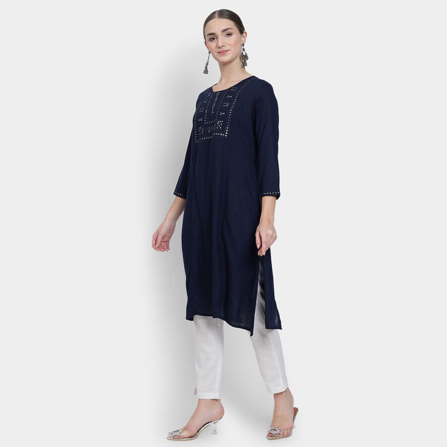 Ladies' Kurta , गहरा नीला, large image number null