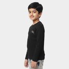 Boys Black Round Neck Regular Boys T-Shirt, Black, small
