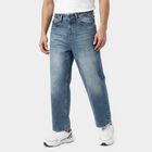 Men's Blue Straight Fit Classic Jeans, Mid Blue, small