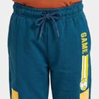 Boys' Teal Jogger Graphic Printed Cotton Blend Pyjama, टील ब्लू, small