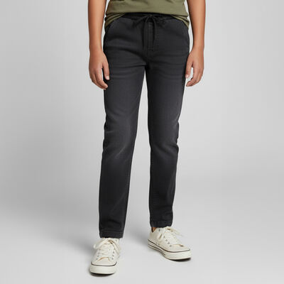 Boys' Charcoal Black Regular Fit Jogger Jeans