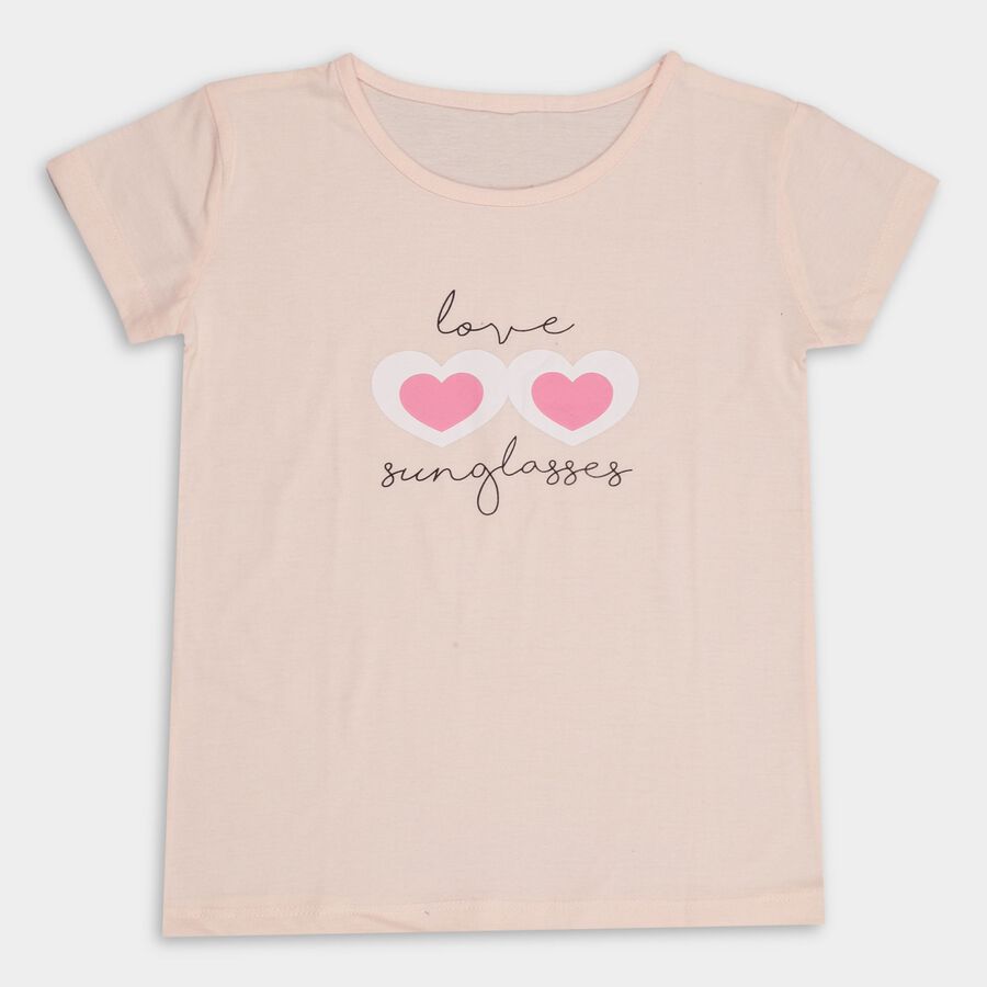Girls' T-Shirt , हल्का गुलाबी, large image number null