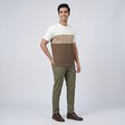 Men's Brown Cotton Round Neck Casual T-Shirt, भूरा, small