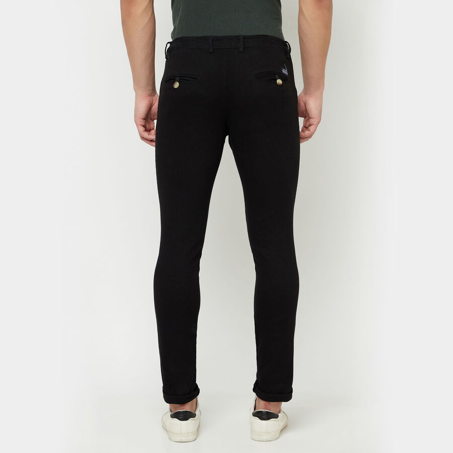 Solid Cross Pocket Trousers, Black, large image number null