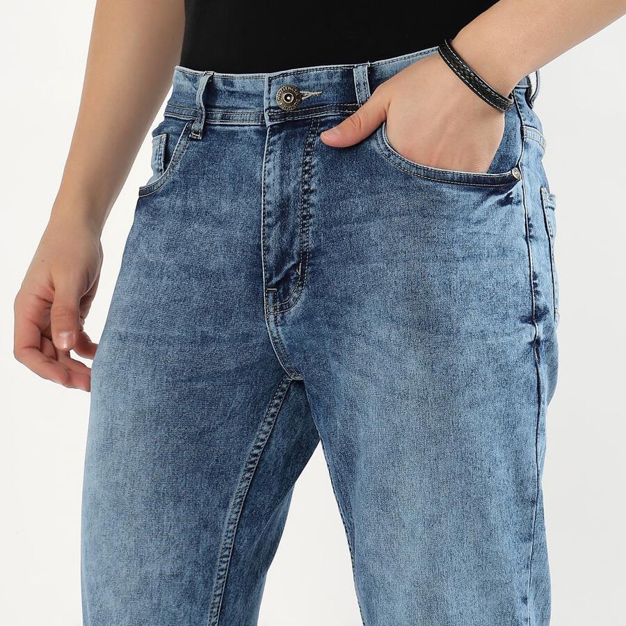Men's Light Blue Slim Fit Jeans, Dark Blue, large image number null