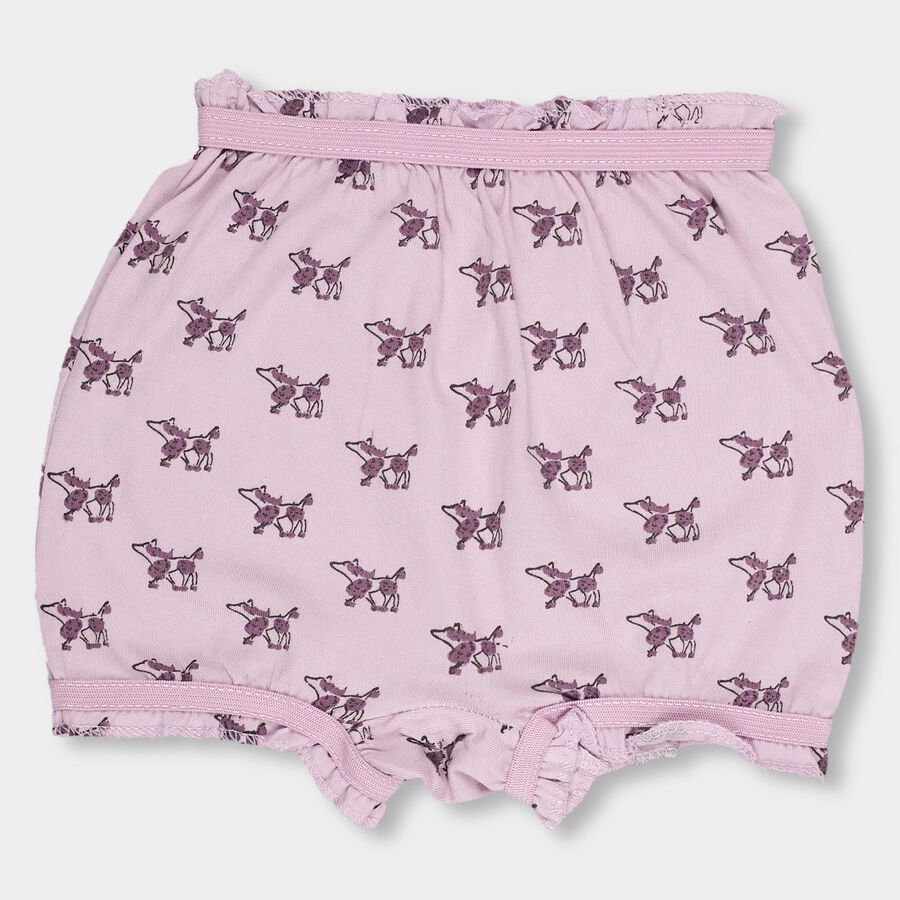 Girls' Light Pink Regular Fit Printed Bloomer, Lilac, large image number null