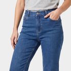 Women's Blue Straight Fit Washed Jeans, Mid Blue, small