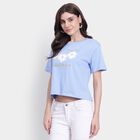 Ladies' 100% Cotton Crop  Top, हल्का नीला, small image number null