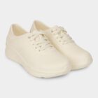 Women's Soft Beige Lace-Up Casual Shoes, Beige, small image number null