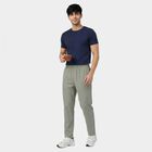 Men's Grey Slim Fit Solid Track Pants, Light Grey, small