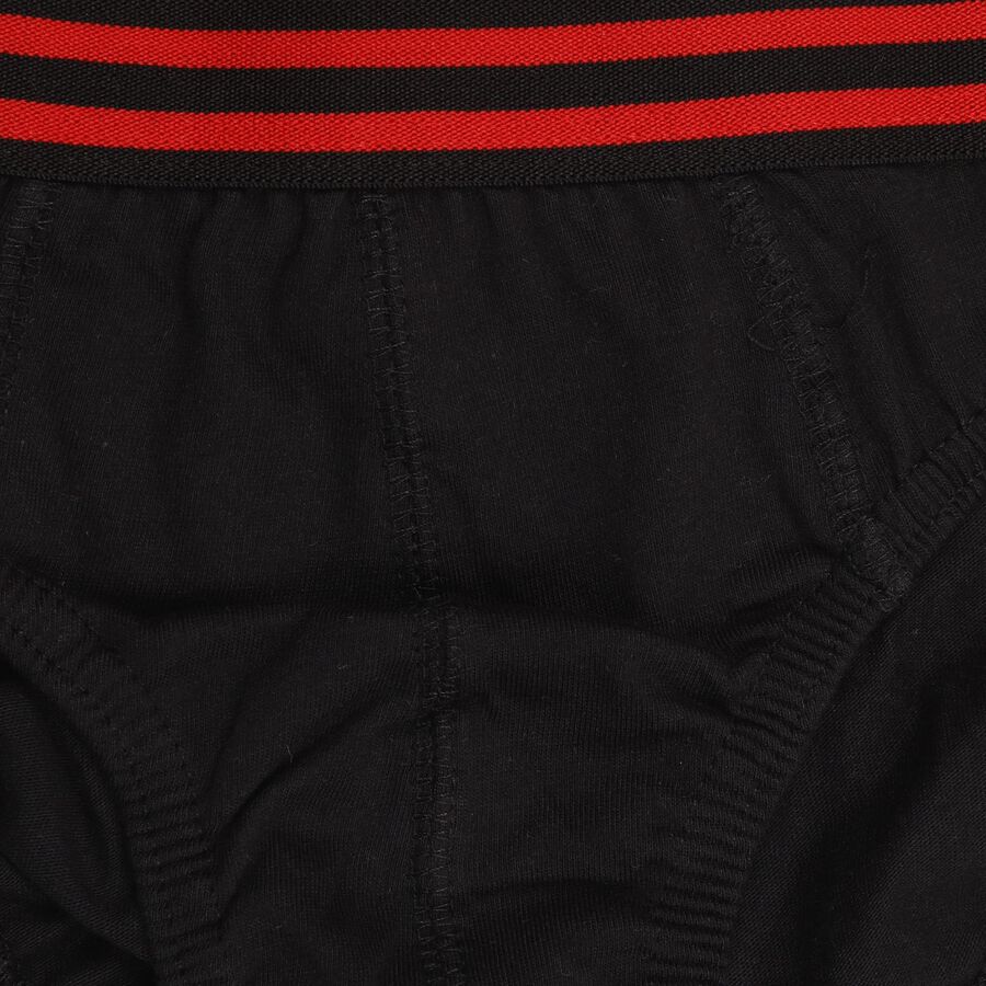 Boys' 100% Cotton Briefs, काला, large image number null