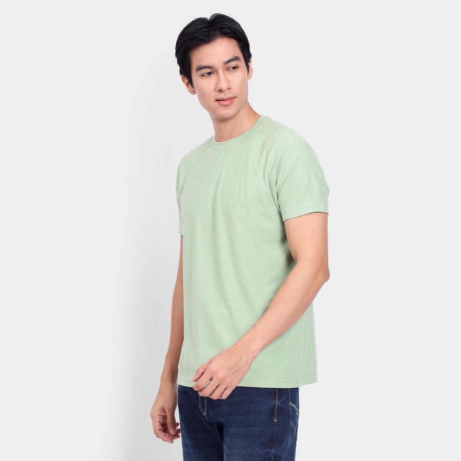 Men's Round Neck Half Sleeves T-Shirt, Light Green, large image number null