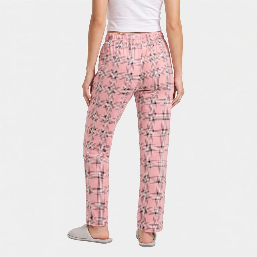 Women's Light Pink Straight Fit Checked Lounge Pyjama, Light Pink, large
