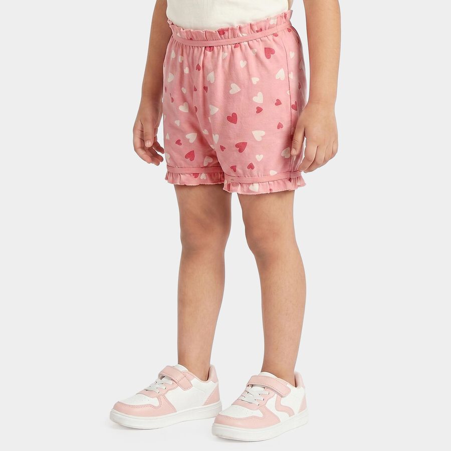 Girls' Pink Regular Fit Printed Bloomer, Pink, large