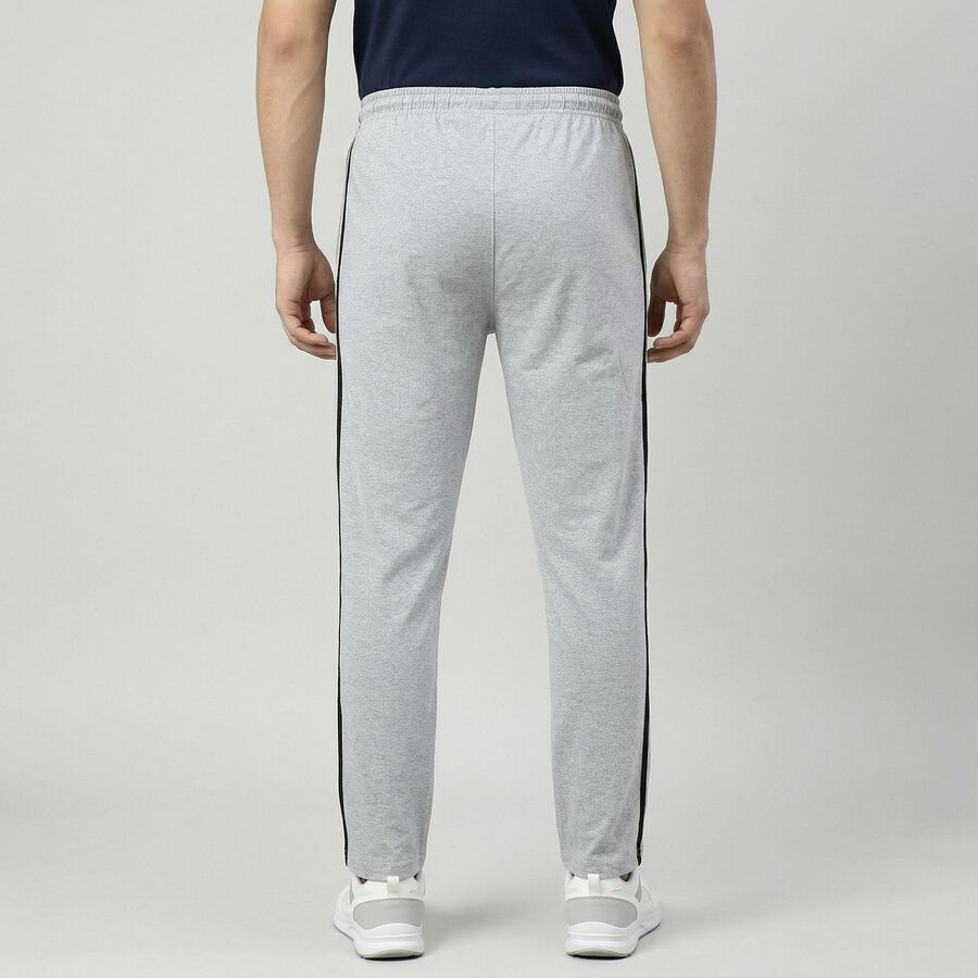 Men's Light Grey Regular Fit Track Pants, मिश्रित हल्का ग्रे, large