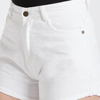 Cotton Solid Shorts, White, small image number null