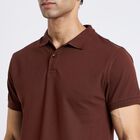 Men's Collared Half Sleeves T-Shirt, भूरा, small image number null