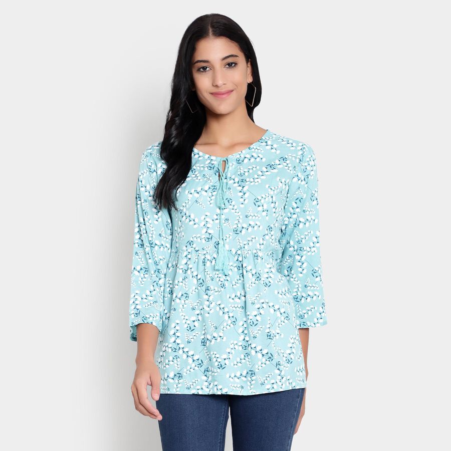 Printed Kurti, Light Blue, large image number null
