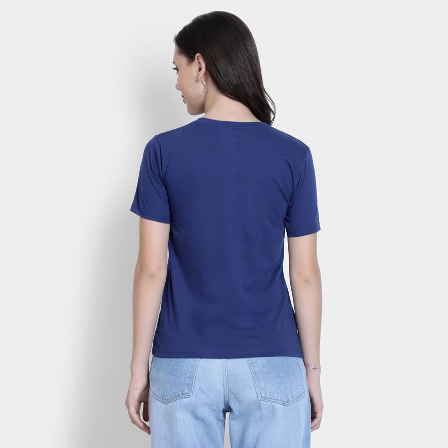Ladies' Round Neck T-Shirt , Navy Blue, large image number null