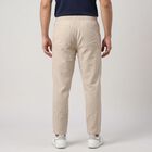 Men's Grey Slim Fit Drawstring Casual Trousers, हल्का ग्रे, small