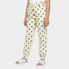 Girls' Light Mint Green Floral Printed Cotton Blend Pyjama, Light Green, small image number null