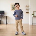 Boys' Blue Long Sleeve Thermal, मध्यम नीला, small