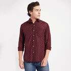 Printed Casual Shirt, Wine, small image number null